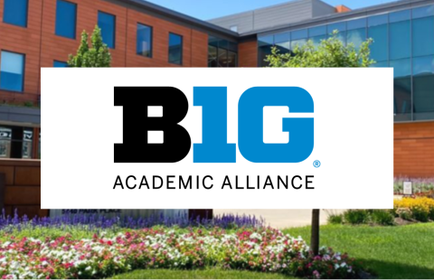 Big Ten Academic Alliance Logo over image of the Big Ten Center in Rosemont, IL